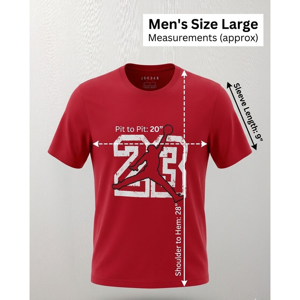Nike Michael Jordan Flight T-Shirt Men's Large Red White Jumpman Chicago Bulls - Picture 2 of 9